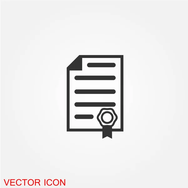 Contrat Entreprise Icône Plate Isolée Sur Fond Blanc Vecteur Illustration — Image vectorielle