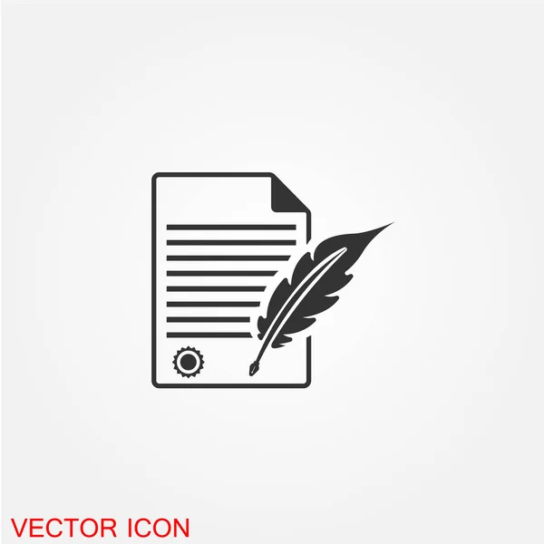 Business Contract Flat Icon Isolated White Background Vector Illustration — Stock Vector