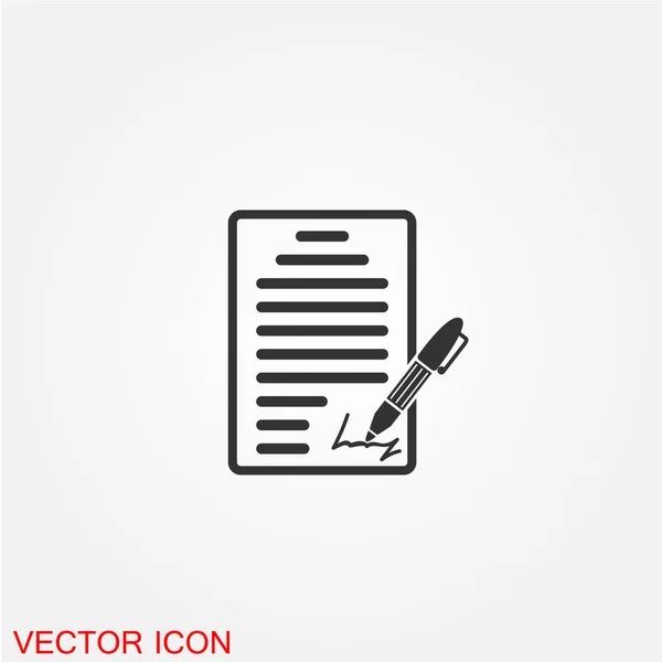 Contrato Comercial Icono Plano Aislado Sobre Fondo Blanco Vector Ilustración — Vector de stock