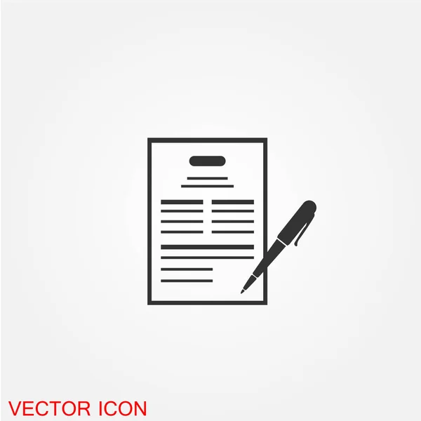 Contrato Comercial Icono Plano Aislado Sobre Fondo Blanco Vector Ilustración — Vector de stock