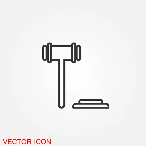Marteau Vente Aux Enchères Icône Plate Vecteur Illustration — Image vectorielle
