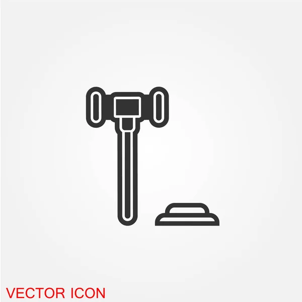 Auktionshammer Flachsymbol Vektor Illustration — Stockvektor