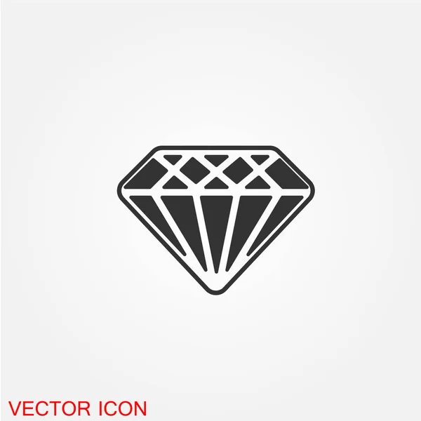 Diamant Gemme Icône Plate Isolé Sur Fond Blanc Vecteur Illustration — Image vectorielle