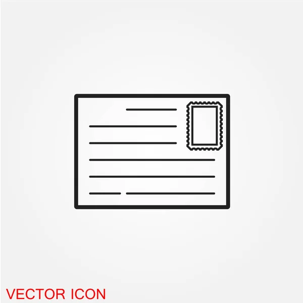 Postcard Flat Icon Isolated White Background Vector Illustration — Stock Vector