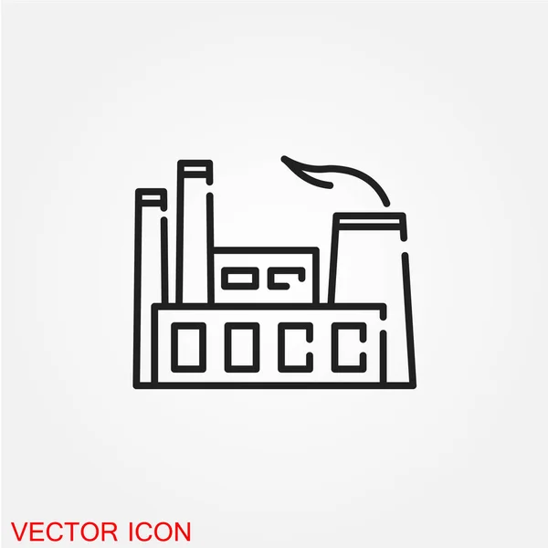 Ícone Plano Fábrica Isolado Fundo Branco Vetor Ilustração — Vetor de Stock