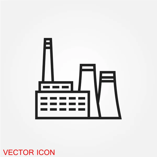 Fabrik Flaches Symbol Isoliert Auf Weißem Hintergrund Vektor Illustration — Stockvektor