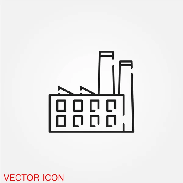 Usine Icône Plate Isolée Sur Fond Blanc Vecteur Illustration — Image vectorielle