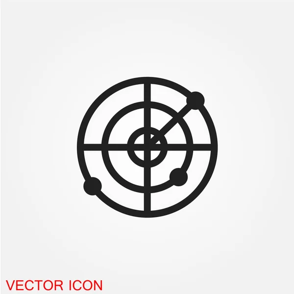 Target Flat Icon Isolated White Background Vector Illustration — Stock Vector