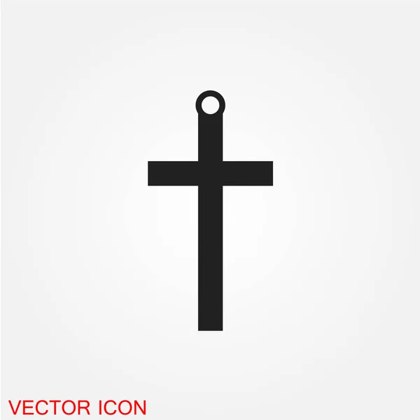 Grave Cross Flat Icon Isolated White Background Vector Illustration — Stock Vector