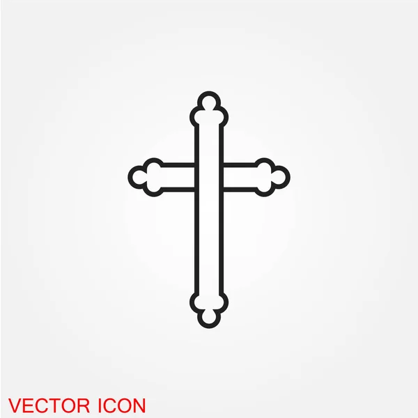 Grave Cross Flat Icon Isolated White Background Vector Illustration — Stock Vector