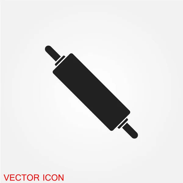 Rolling Pin Icono Plano Aislado Sobre Fondo Blanco Vector Ilustración — Vector de stock