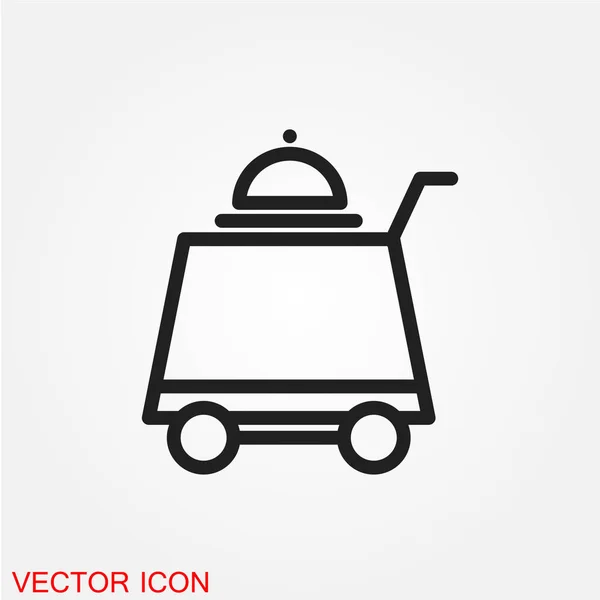 Icono Plano Room Service Aislado Sobre Fondo Blanco Vector Ilustración — Archivo Imágenes Vectoriales