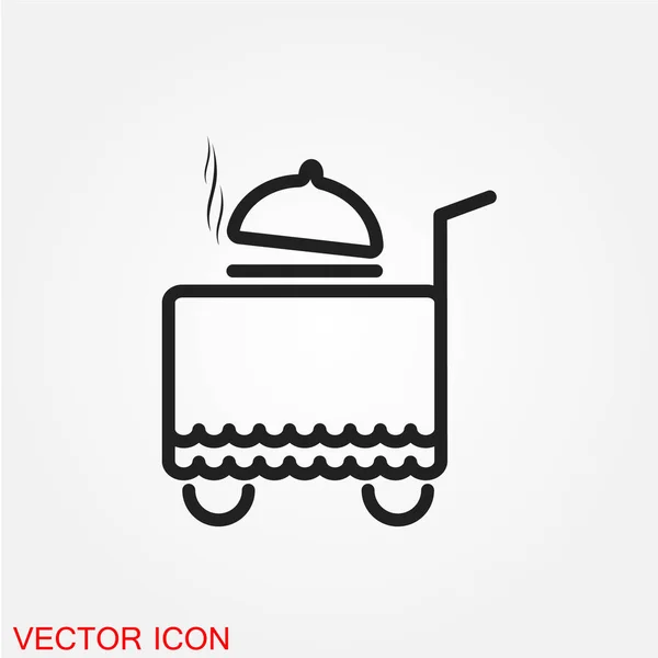 Room Service Flat Icon Isolated White Background Vector Illustration — Stock Vector
