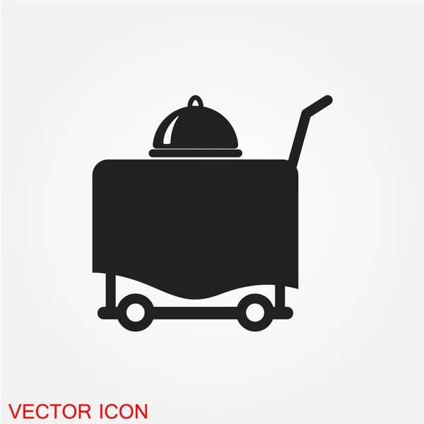 Rumsservice Flat Ikonen Isolerad Vit Bakgrund Vektor Illustration — Stock vektor