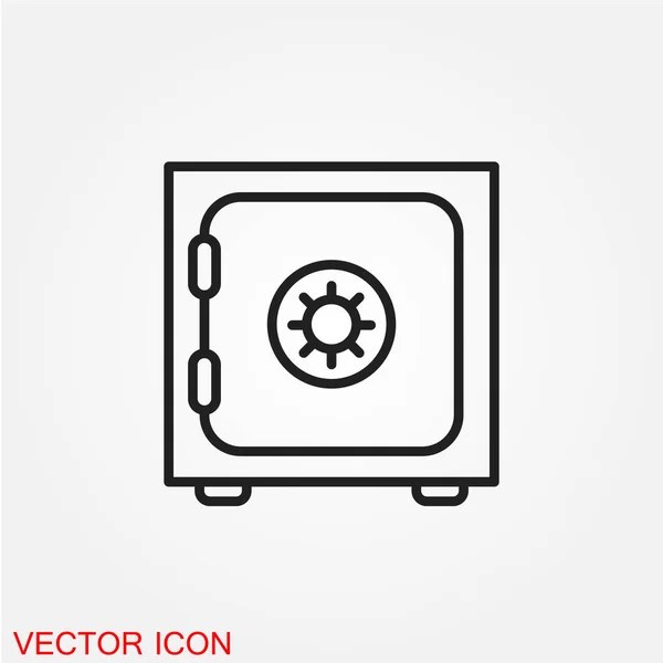Office Safe Flat Icon Isolated White Background Vector Illustration — Stock Vector
