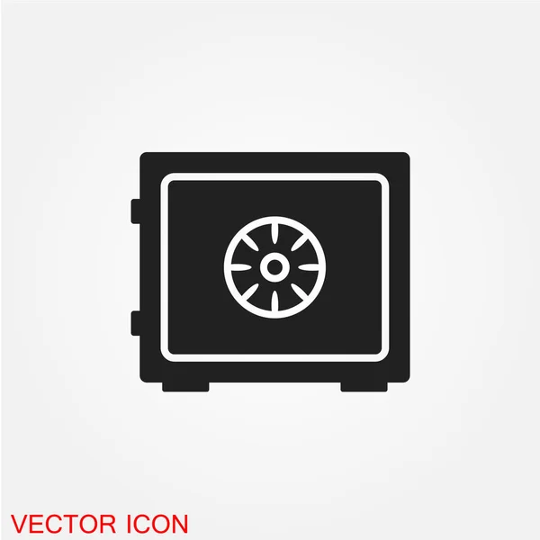 Office Safe Flat Icon Isolated White Background Vector Illustration — Stock Vector