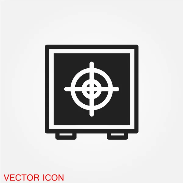 Oficina Caja Fuerte Icono Plano Aislado Sobre Fondo Blanco Vector — Vector de stock