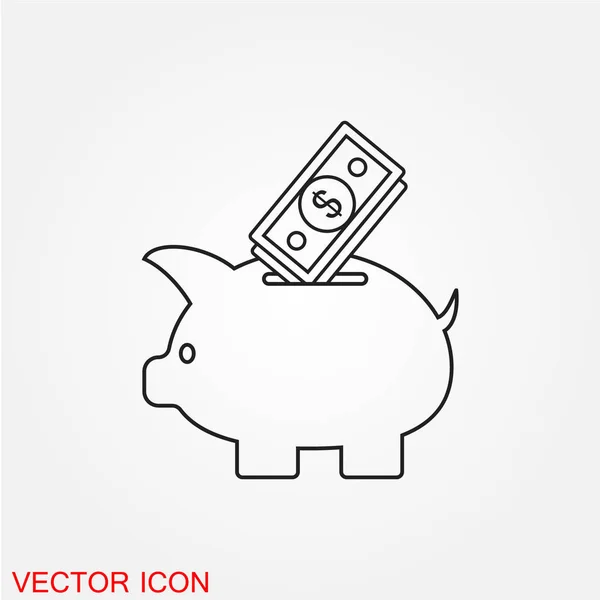 Hucha Icono Plano Aislado Sobre Fondo Blanco Vector Ilustración — Vector de stock