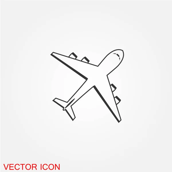 Plane Flat Icon Vector Illustration — Stock Vector