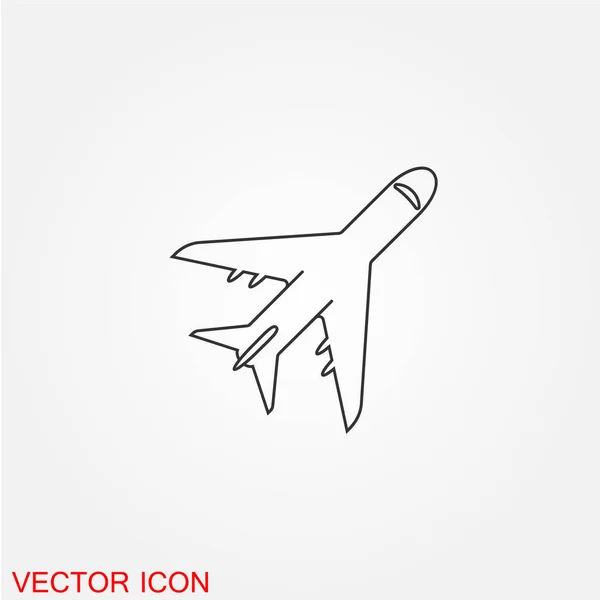 Plane Flat Icon Vector Illustration — Stock Vector