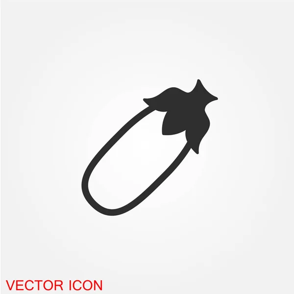 Icono Plano Berenjena Aislado Sobre Fondo Blanco Vector Ilustración — Vector de stock