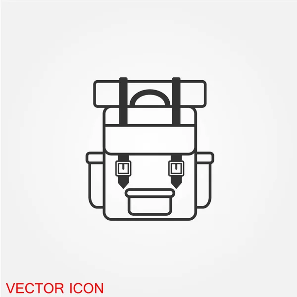 Sac Dos Icône Plate Isolé Sur Fond Blanc Vecteur Illustration — Image vectorielle
