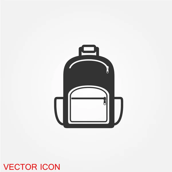 Рюкзак Плоский Значок Изолирован Белом Фоне Вектор Иллюстрация — стоковый вектор