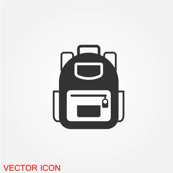 Рюкзак Плоский Значок Изолирован Белом Фоне Вектор Иллюстрация — стоковый вектор