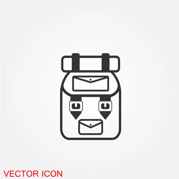 Mochila Icono Plano Aislado Sobre Fondo Blanco Vector Ilustración — Vector de stock