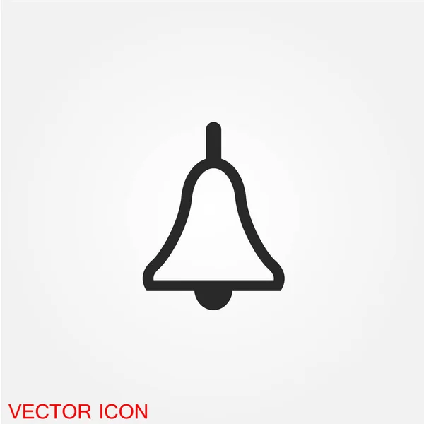 Bell Flat Icon Isolated White Background Vector Illustration — Stock Vector