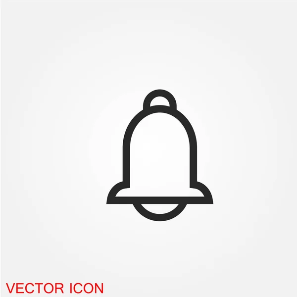 Bell Flat Icon Isolated White Background Vector Illustration — Stock Vector