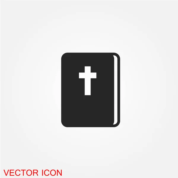 Bibbia Icona Piatta Isolata Sfondo Bianco Vettore Illustrazione — Vettoriale Stock