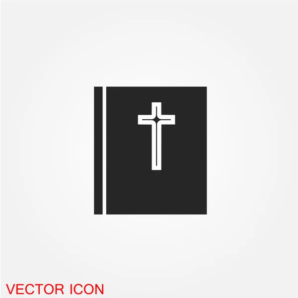 Icône Plate Bible Isolée Sur Fond Blanc Vecteur Illustration — Image vectorielle