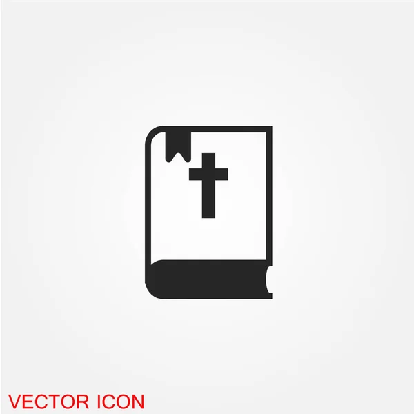 Bibeln Flat Ikonen Isolerad Vit Bakgrund Vektor Illustration — Stock vektor