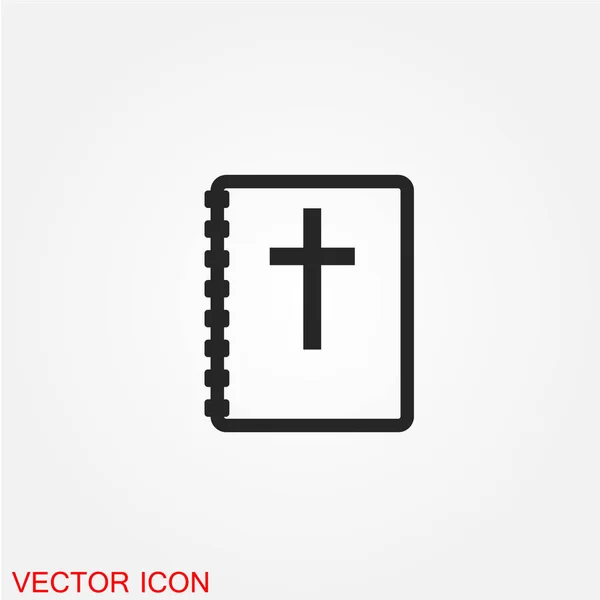 Icono Plano Biblia Aislado Sobre Fondo Blanco Vector Ilustración — Vector de stock