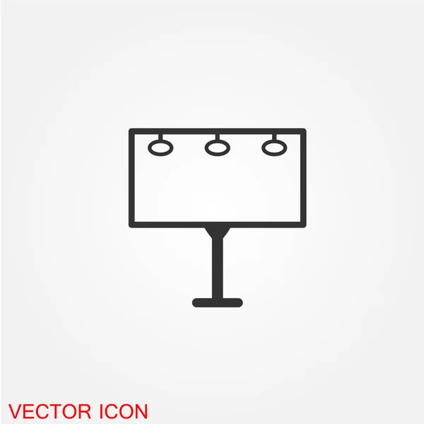 Billboard Icono Plano Aislado Sobre Fondo Blanco Vector Ilustración — Vector de stock