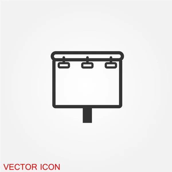 Billboard Icono Plano Aislado Sobre Fondo Blanco Vector Ilustración — Vector de stock