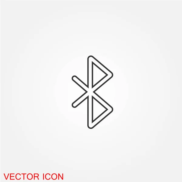 Ícone Plano Bluetooth Isolado Fundo Branco Vetor Ilustração — Vetor de Stock