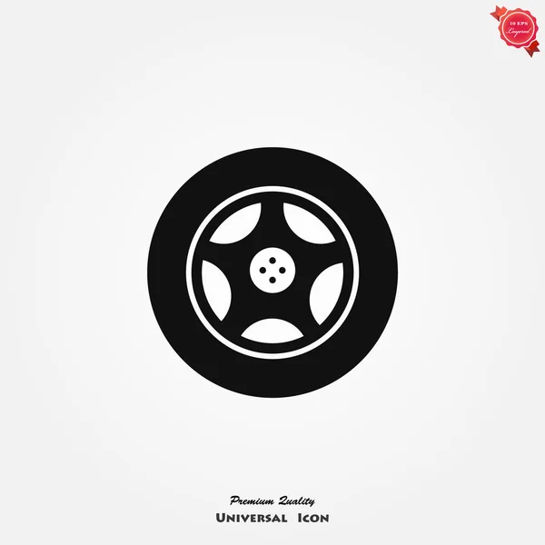 Coche Rueda Plana Icono Aislado Sobre Fondo Blanco Vector Ilustración — Vector de stock