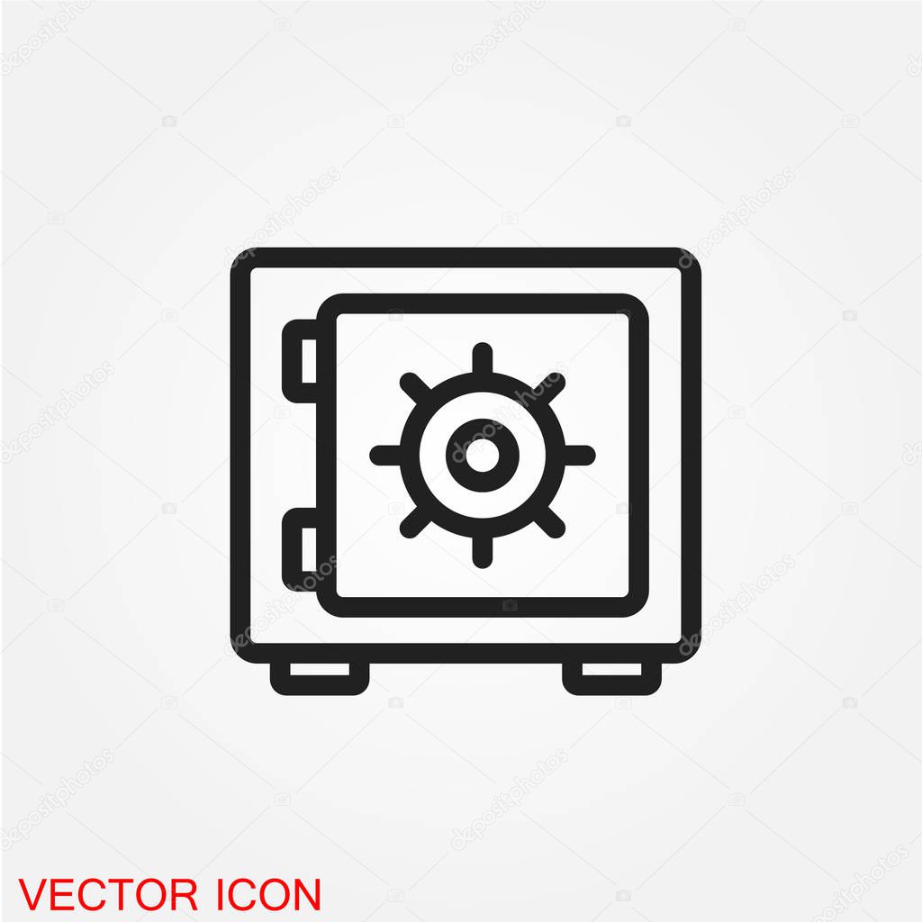 Office safe flat icon isolated on white background, vector, illustration