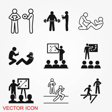 Koç simgesi, afiş koçluk kavramı, vektör logosu