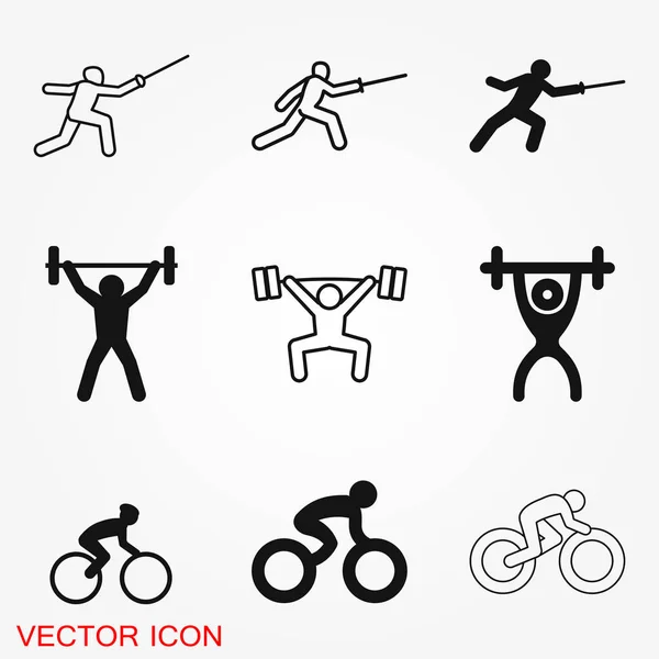 Sportler Symbol Isoliert Auf Hintergrundvektorabbildung Zeichendesign — Stockvektor