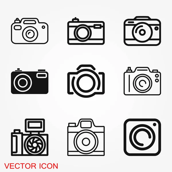 Icono Cámara Estilo Plano Moda Aislado Fondo — Vector de stock