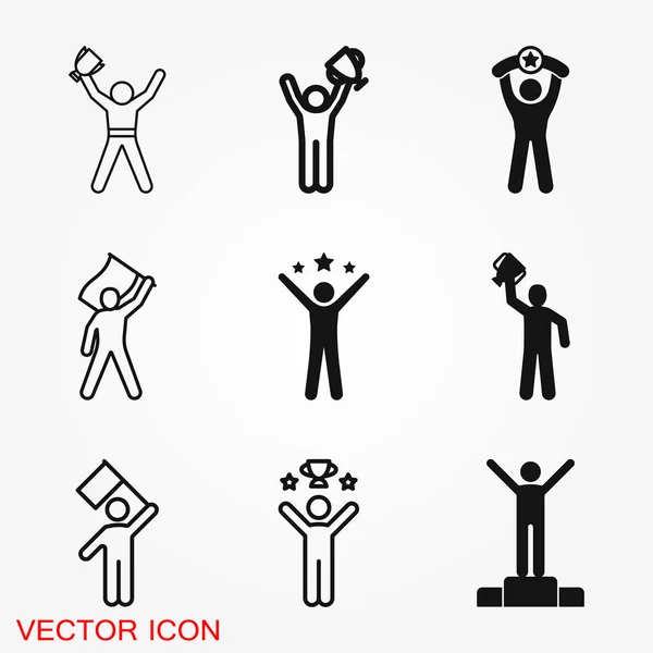 Champion Vector Icon Flat Design Web Mobile App — Stock Vector