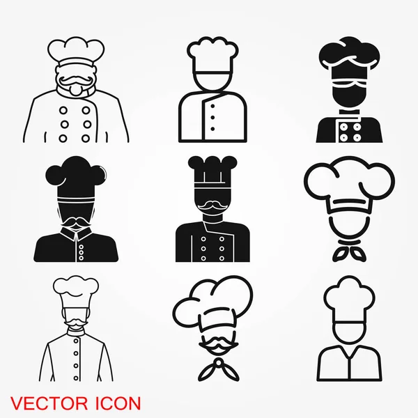 Icône Chef Dans Chapeau Cuisine Logo Vectoriel Symbole Cuisine — Image vectorielle