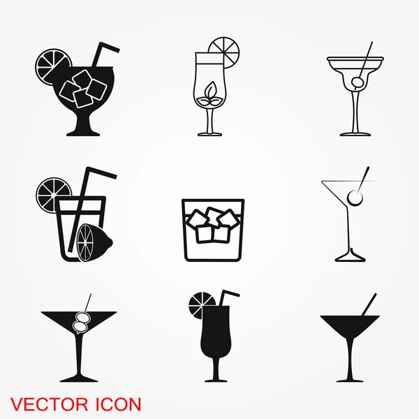 Cocktail-Symbol-Vektor, Piktogramm isoliert auf dem Hintergrund. Symbol, Logo-Abbildung. — Stockvektor