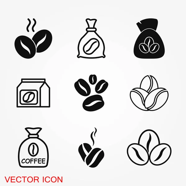 Icono del grano de café. Ilustración vectorial plana aislada sobre fondo . — Vector de stock