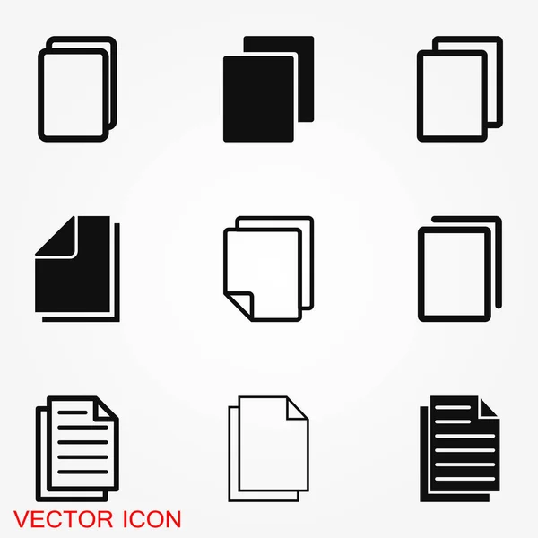 Copier Icône Dupliquer Signe Application Élément Interface Utilisateur Simple Vecteur — Image vectorielle