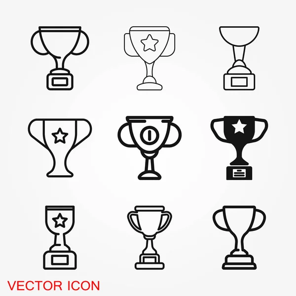 Trophy cup vector icon. Sport competition silhouette symbol. — Stock Vector