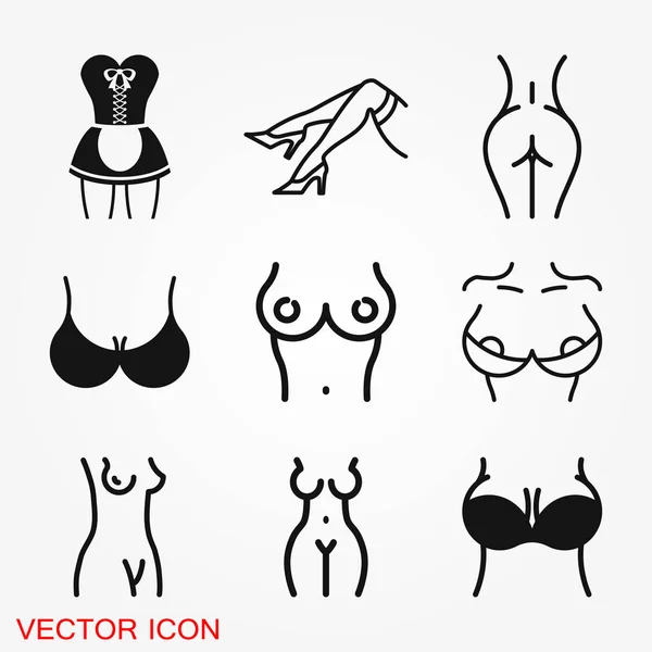 Иконка эротического вектора для содержания только для взрослых, плоская иллюстрация — стоковый вектор